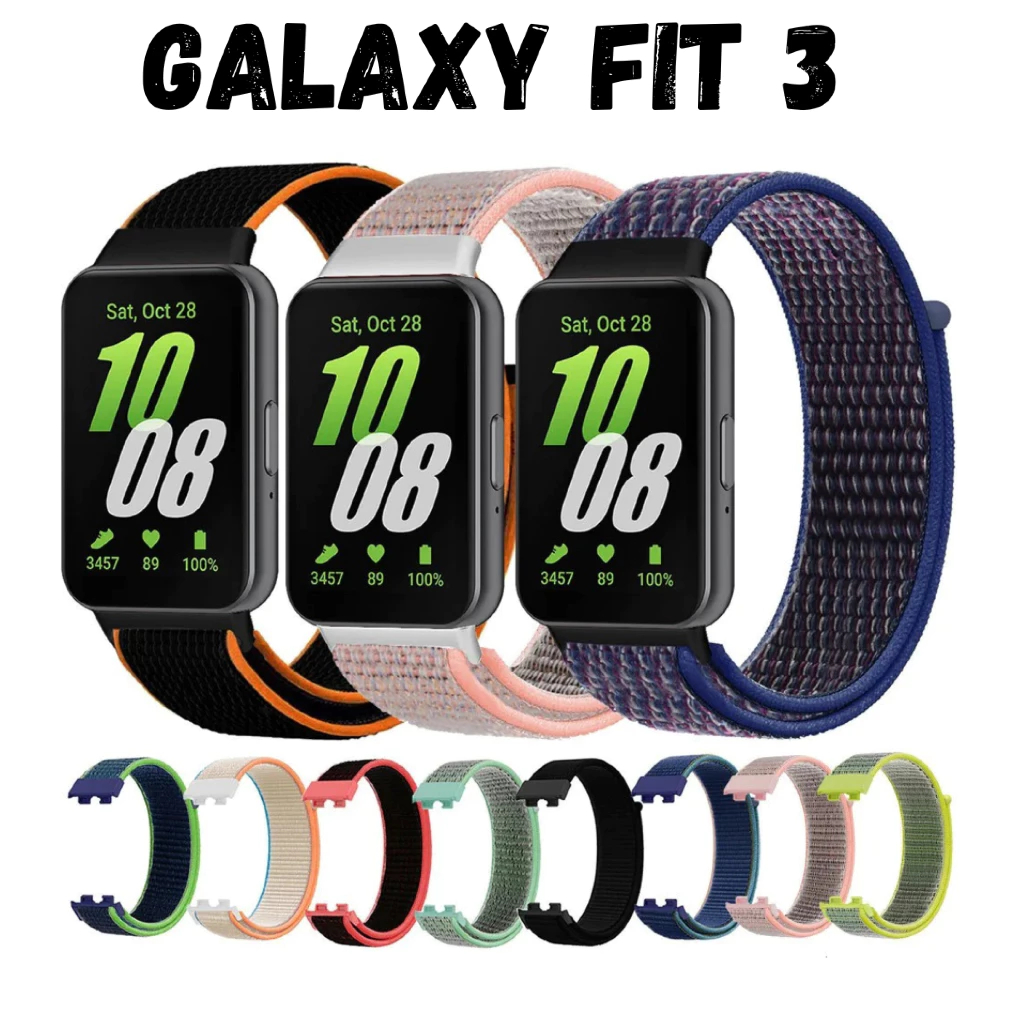 Pulseira De Nylon Substituição Respirável Para Samsung Galaxy Fit 3 SM-R 390