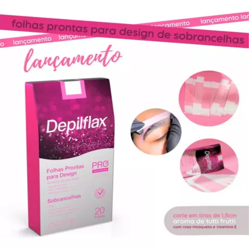 100 Tiras para depilação de sobrancelha