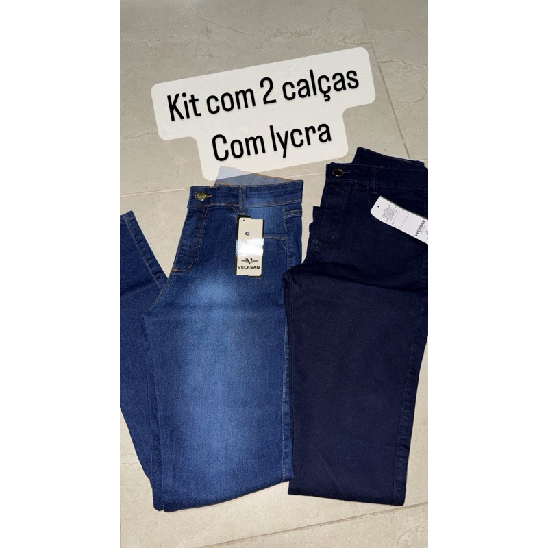 kit calças feminina jeans com lycra elastano