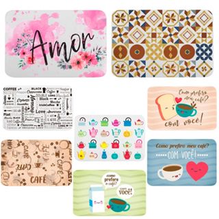 Kit 2, 4 ou 6 Peças Souplat Jogo Americano Colorido Estampado Plástico Lavável Resistente Ao Calor em Oferta na Shopee