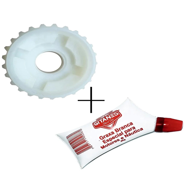 Coroa Engrenagem Interna Nylon Motor Garen 25 Dentes + Graxa Branca 80g