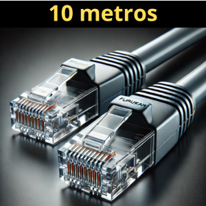 Cabo de Rede CAT6 10m Furukawa Gigalan Cinza 10 Metros Montado