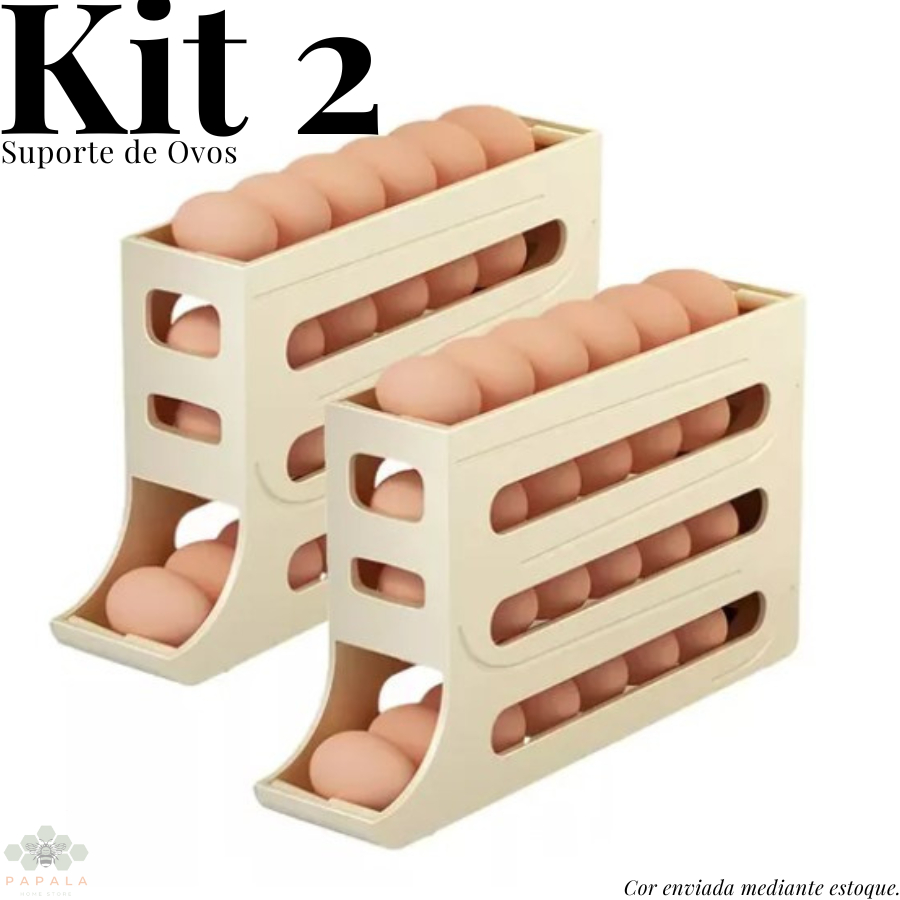 Kit 2 Prateleiras Para Ovos Suporte Para Organização de Geladeira em Oferta na Shopee