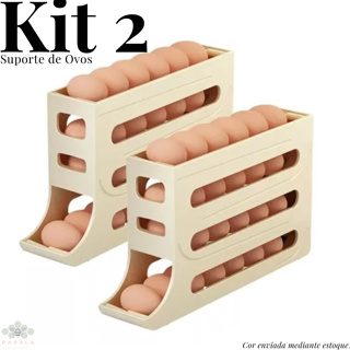 Kit 2 Prateleiras Para Ovos Suporte Para Organização de Geladeira em Oferta na Shopee