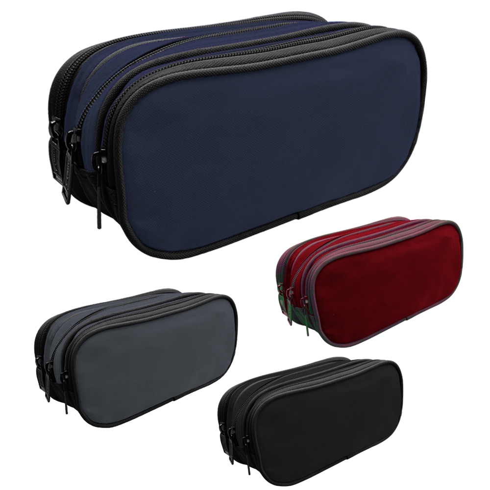 ESTOJO ESCOLAR JUVENIL UNISSEX TRIPLO 22X11X8CM EST12021 em Oferta na Shopee