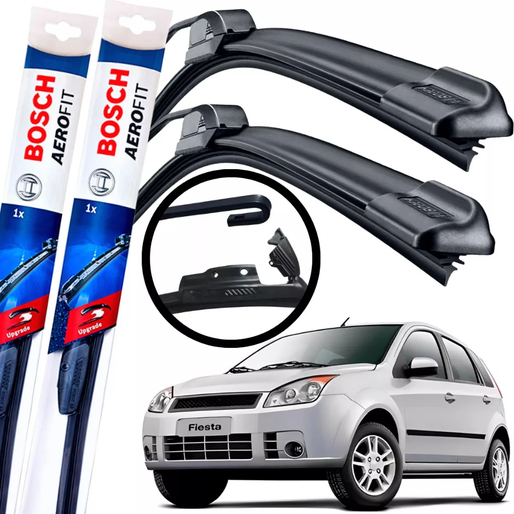 Kit Palheta Limpador Parabrisa Ford Fiesta 2005 A 2010 Bosch em Oferta na Shopee
