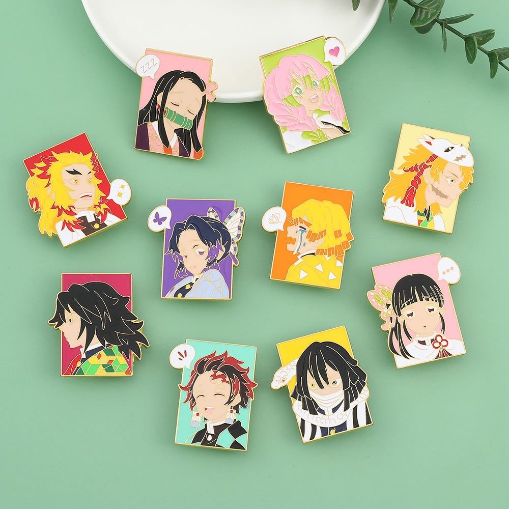 Broche Decorativo Anime Kimetsu no Yaiba Demon Slayer Metal Para Mochilas Camisas Calças Nezuko/Kamado Tanjiro/Zen'itsu em Oferta na Shopee