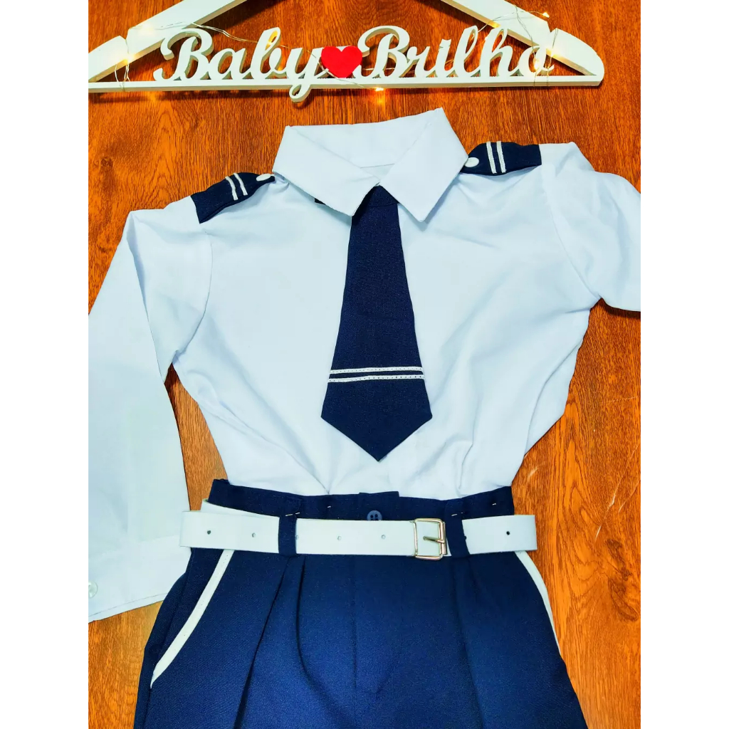 Roupa Social Infantil Menino Marinheiro com Gravata e Camisa Manga Longa