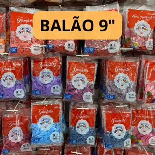 Balão Bexiga para Festa 9 polegadas 50 unidades Redondo Pic Pic em Oferta na Shopee