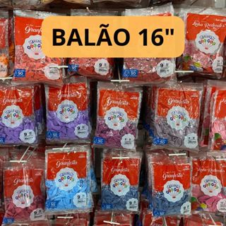 Balão Bexiga para Festa 16 polegadas 12 unidades Pic pic em Oferta na Shopee