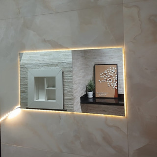 Espelho Retangular House & Fashion com Led Branco Quente 55X30 em Oferta na Shopee