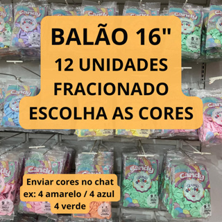 Balão Bexiga para Festa 16 Polegadas Candy Colors 12 Unidades Fracionado Escolha as Cores PicPic em Oferta na Shopee