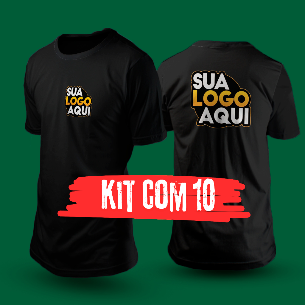 Kit 10 Camisetas Premium Personalizadas Com Sua Logo em Oferta na Shopee