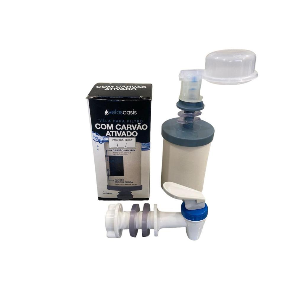 Kit Vela Carvão Ativado com Boia e Torneira Compatível em Todos Filtro De Barro em Oferta na Shopee