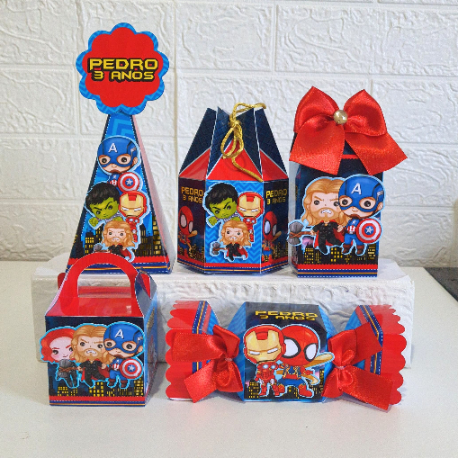 Kit Festa Personalizado - VINGADORES HERÓIS BABY / AVENGERS BABY - Caixinhas para Lembrancinhas ANIVERSARIO