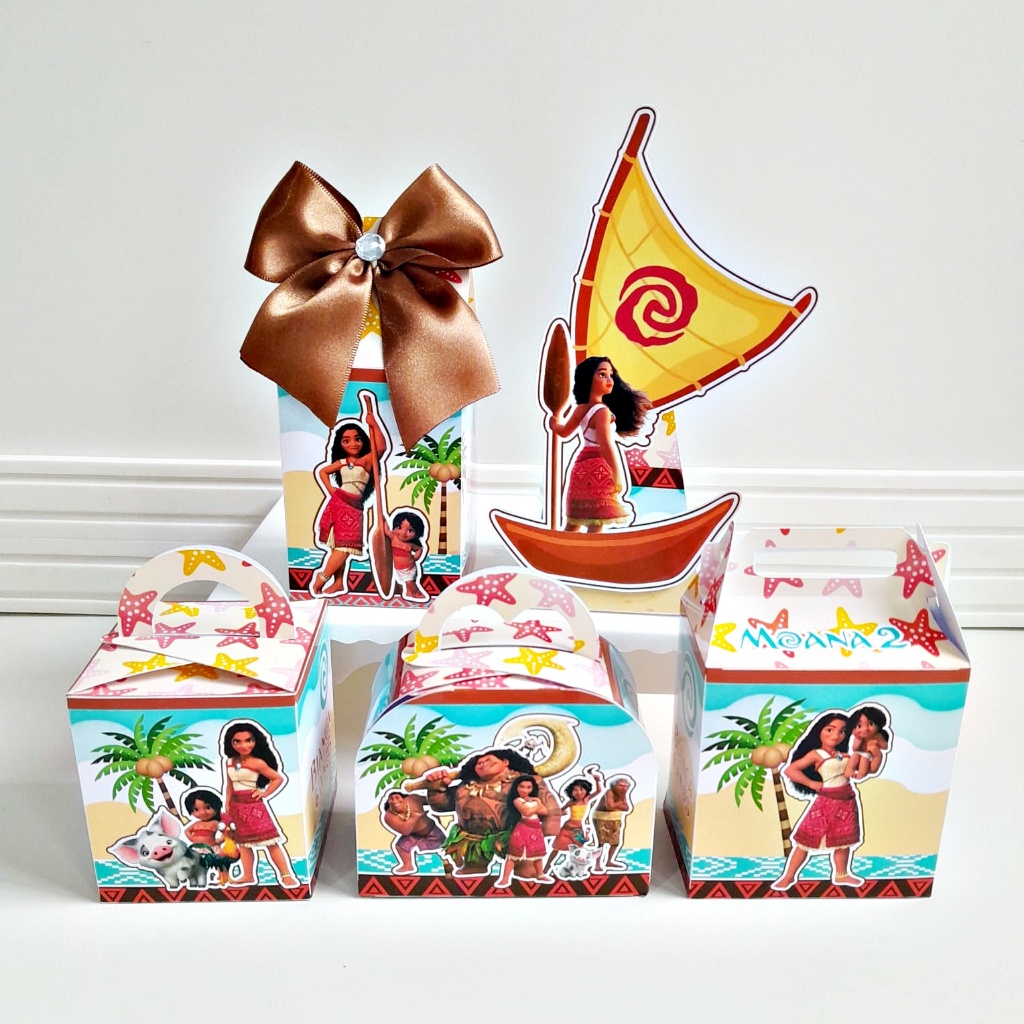 PEGUE MONTE kit festa moana caixinha personalizada lembrancinha mimo para festa em Oferta na Shopee