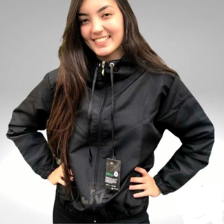 Corta Vento Femenino Preto Lizo ,Academia,Treino,Forrado em Oferta na Shopee