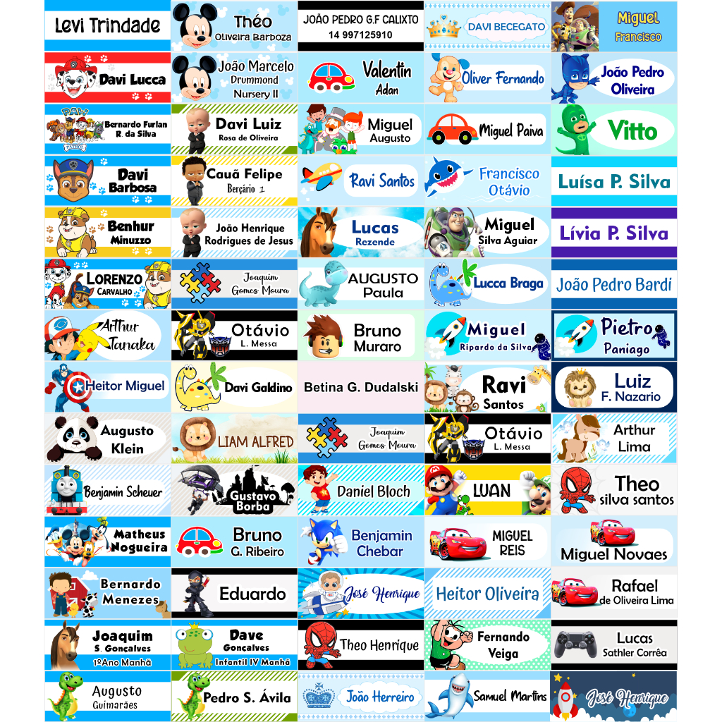 Etiqueta Escolar Termocolante de Identificação Para Roupa, Personalizada, Com Nome. 50 Unidades 5 cm x 2 cm em Oferta na Shopee