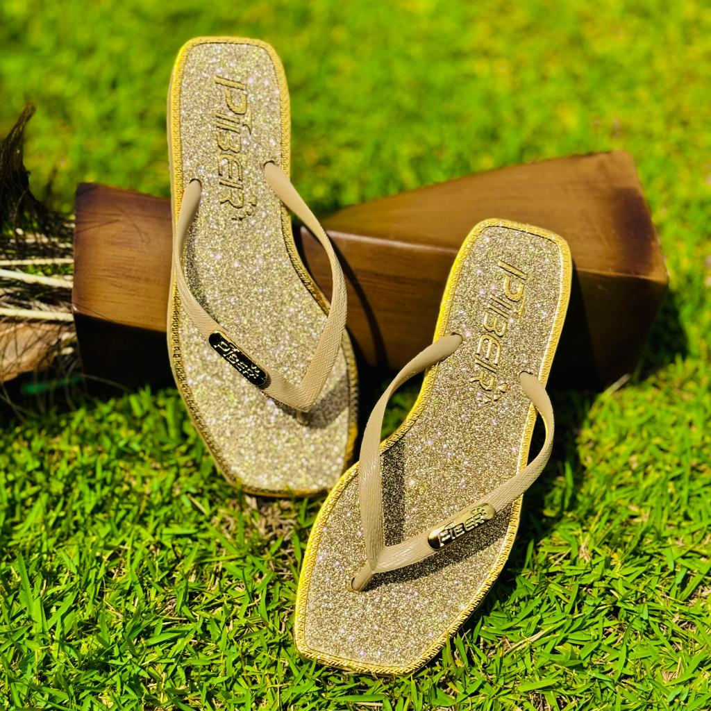 Chinelo Gliter feminino Square luxo quadrado brilho super confortavel envio imediato
