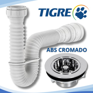 Sifão Sanfonado Tigre + Válvula Pia Cozinha Americana 3.1/2 Abs PVC Cromado Cifão pia de cozinha Sifrão Cifrão em Oferta na Shopee