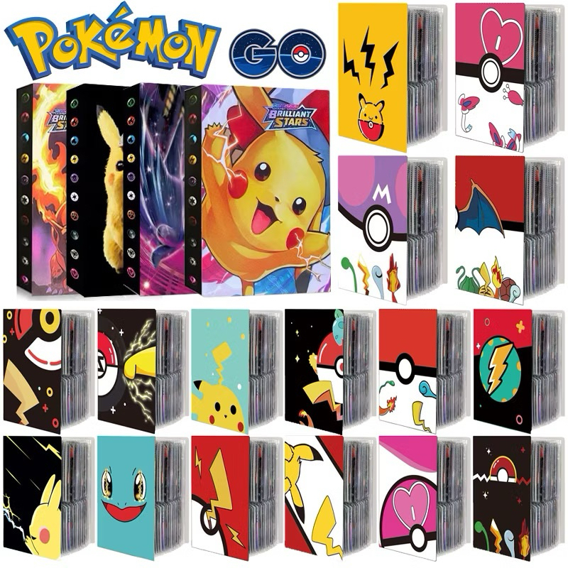 Álbum Cartas De Pokémon Anime 240Pcs Arquivo De Cartões De Álbum Holo Pasta De Livro Pikachu Charizard GX Vmax Pokemon