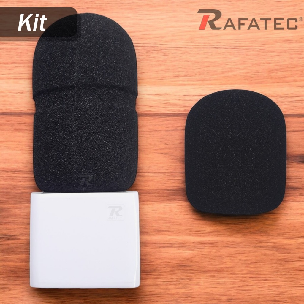 Kit Canopla Quadrada Acrilico Branca + Espuma Esponja Protetora Alta + Espuma  Baixa Microfone