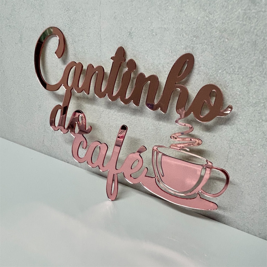 Seu Cantinho do Café com Estilo – Letreiro Espelhado Decorativo em Oferta na Shopee