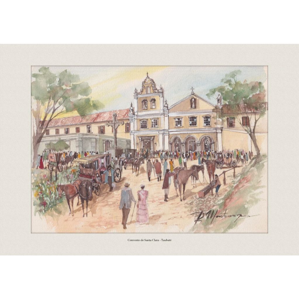 Convento de Santa Clara - Taubaté | Pintura Aquarela | Decoração Elegante | Quadro Decorativo | A4