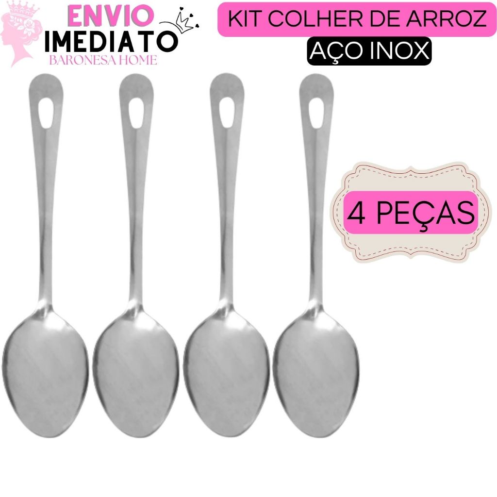 Colher de Arroz Colher de Servir 25 CM Aço Inox Ideal Para Bares Restaurantes Lanchonetes