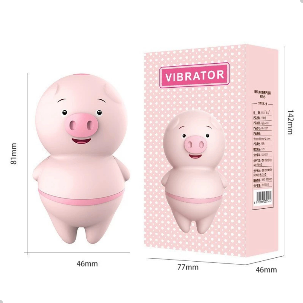 Vibrador PORQUINHO masturbador feminino com Esimulador de língua - 6 modos de vibração
