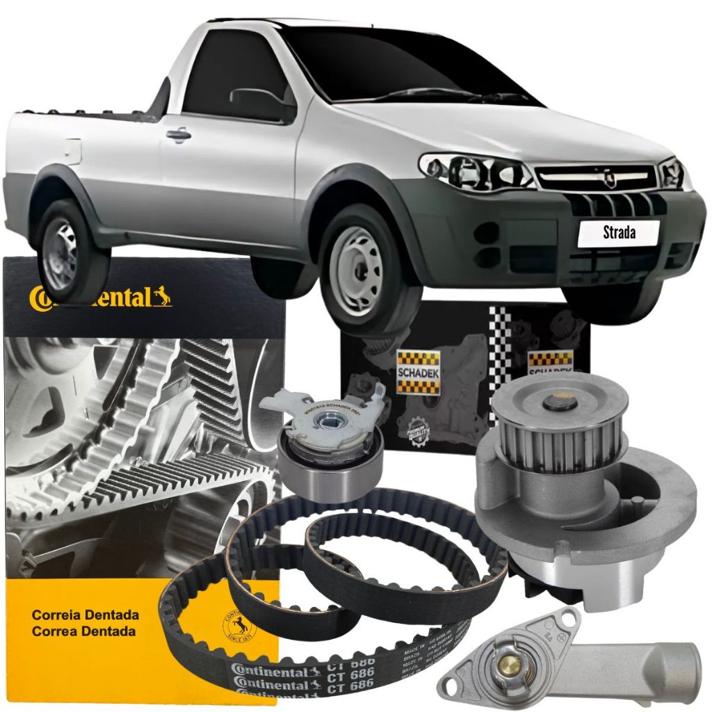 Kit Correia Dentada Tensor Bomba Valvula Fiat Strada 1.8 8v em Oferta na Shopee