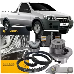 Kit Correia Dentada Tensor Bomba Valvula Fiat Strada 1.8 8v