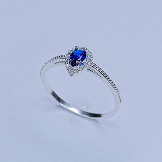 ANEL PRATA 925 - PEDRA AZUL / ANEL FEMININO EM PRATA