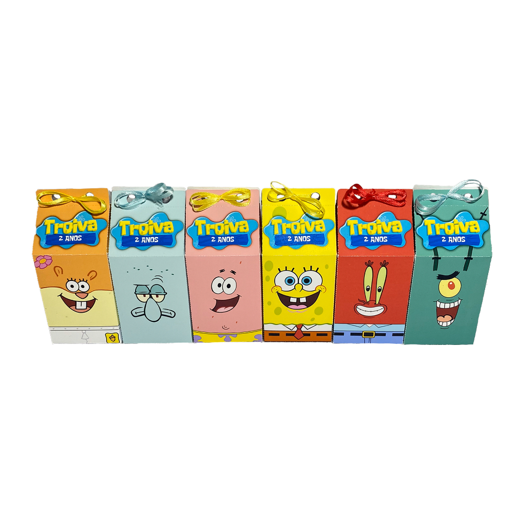 20 Caixinhas Personalizadas do BOB ESPONJA nome e idade personalizavel, perfeito seu aniversario