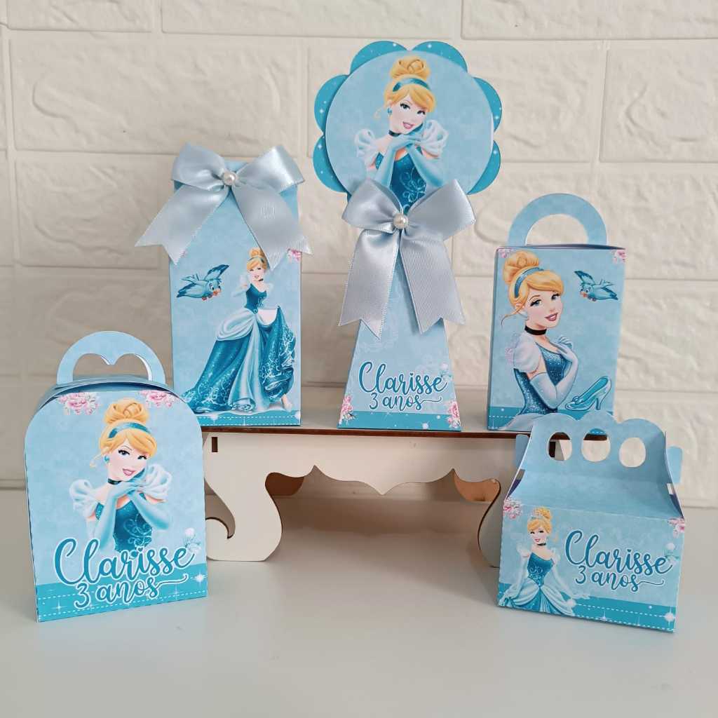 Kit Personalizados Cinderela PEGUE E MONTE- Lembrancinha - Kit Festa - Kit Caixa - Aniversário