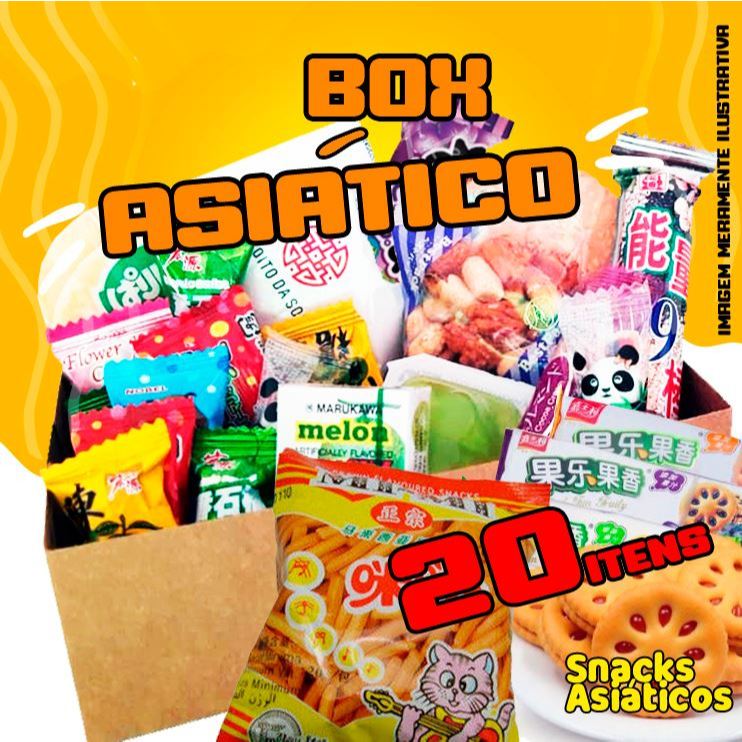 Box Ásia 20 itens (P) - Doces e Snacks Orientais e Asiático