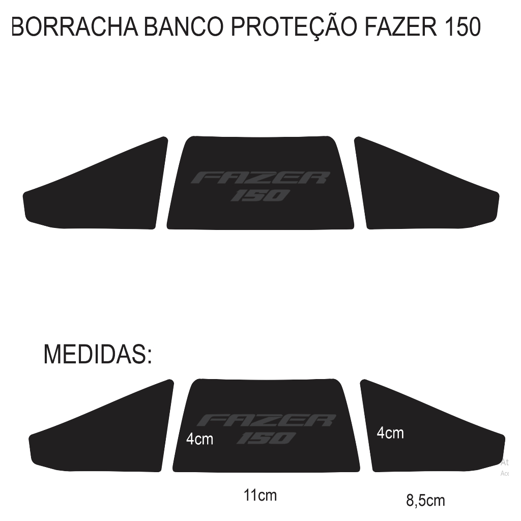 Protetor Borracha Tanque Apoio Banco Moto FAZER 150