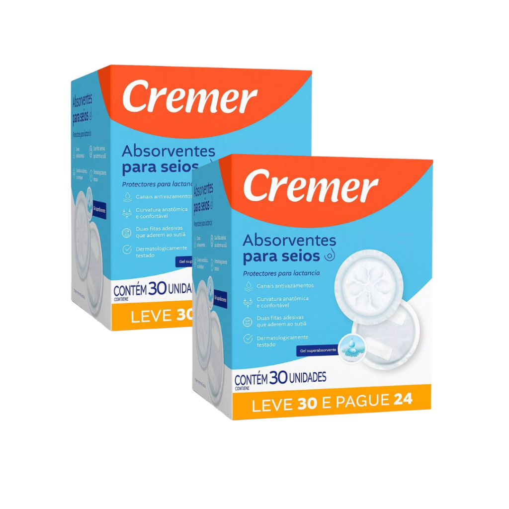 Kit 2 Absorvente Para Seios Cremer Toque Suave