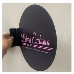 Placa Dupla Face Personalizada Uso Externo Redondo PSAI 40cm