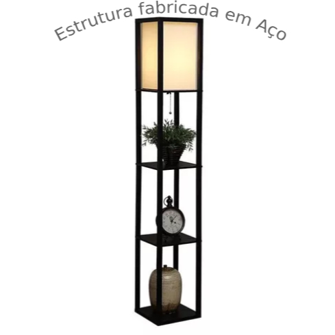 Abajur De Chão 1,60 Metros Luminária De Piso Com Cúpula La Colonne Brille Preto Ouro Velho Dourado