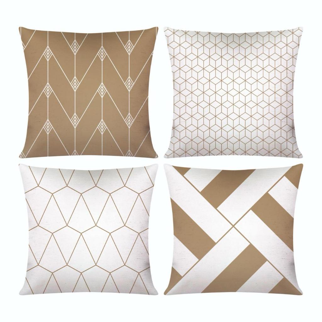 Kit c/ 4 Capas de Almofada Decorativas Modern Print 45x45 - Vários Modelos