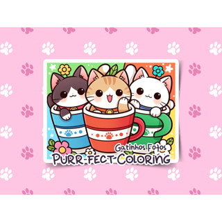 Livro de Colorir Gatinhos Gatos Cat Cute - Estilo Bobbie Goods - 43 folhas - 180g. em Oferta na Shopee