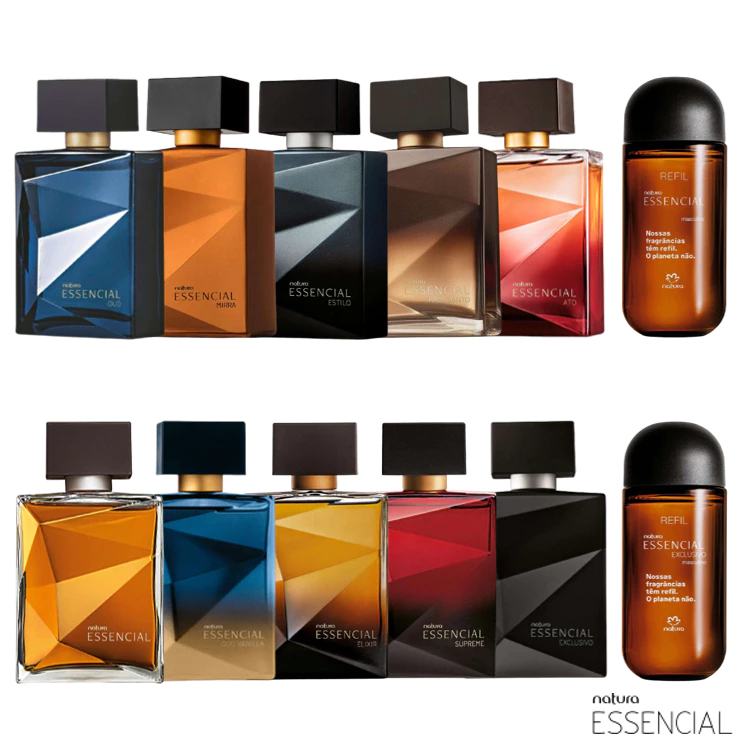Essencial Deo Parfum Masculino Natura 100ml: Clássico, Ato, Exclusivo, Sentir, Supreme, Oud, Palo Santo, Elixir ou Mirra