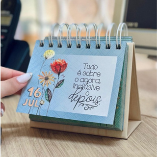 Calendário Permanente de Mesa 365 Mensagens Uma Por Dia Inspirador Motivacional Floral em Oferta na Shopee