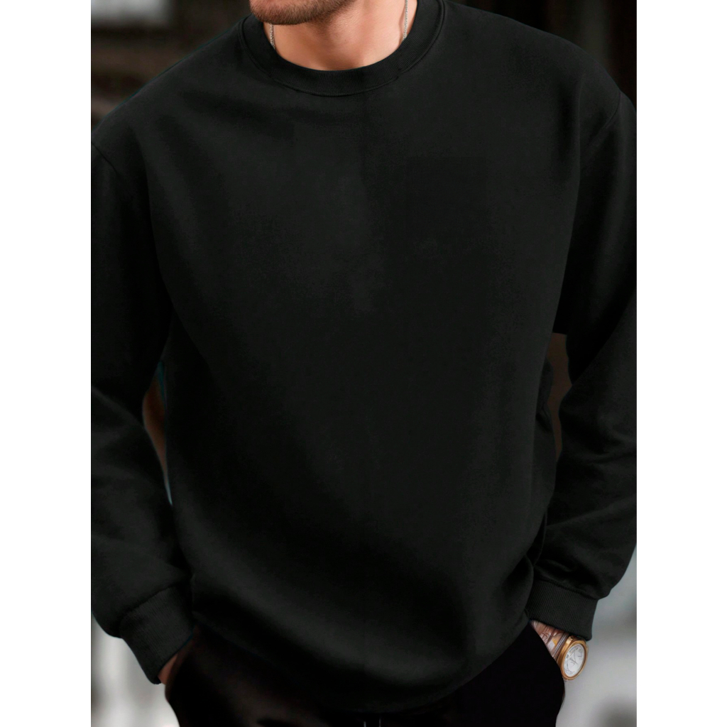 Moletom Gola Redonda Unissex Blusa De Frio Basico Careca Casaco Feminino Masculino Flanelado Liso Sem Estampa Algodão