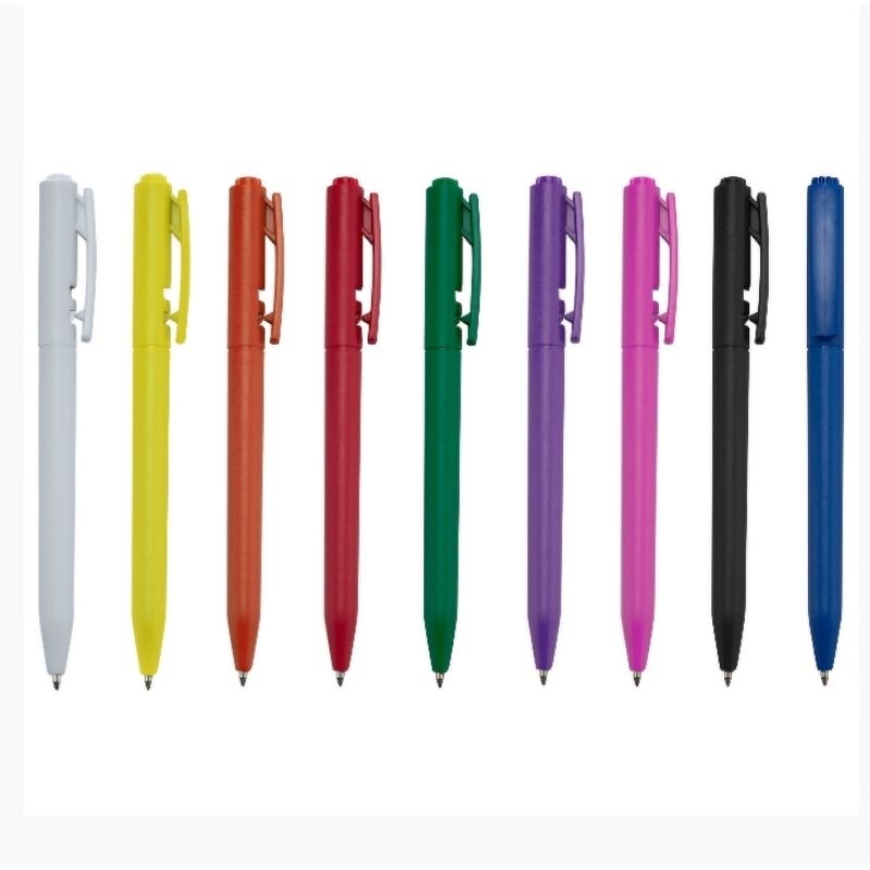 Kit Com 60 Canetas Plásticas Carga Esferográfica Azul Cores Sortidas ou Cor Escolhida