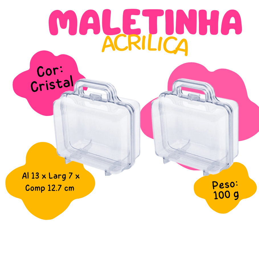Kit 4 Maleta Maletinha Acrilica Cristal Lembrancinha Para Aniversario Prenda Criança novo Quermesse em Oferta na Shopee