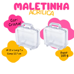 Kit 4 Maleta Maletinha Acrilica Cristal Lembrancinha Para Aniversario Prenda Criança novo Quermesse