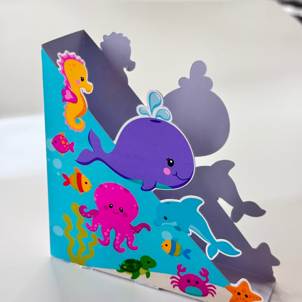 Centros de mesa porta guardanapo SEM NOME - PRONTA ENTREGA fundo do mar MENINA Miau
