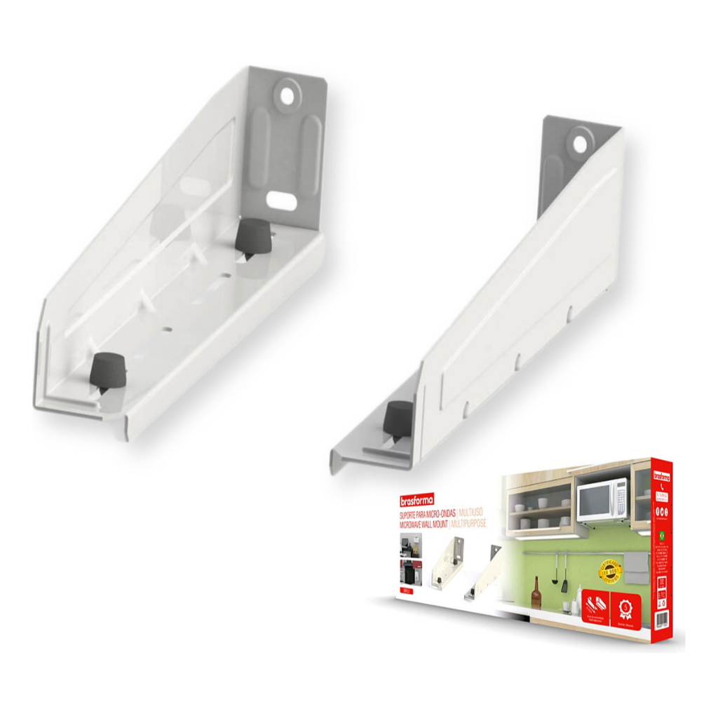 Suporte Para Microondas de parede suporte forno elétrico resistente em Aço - Branco Brasforma em Oferta na Shopee